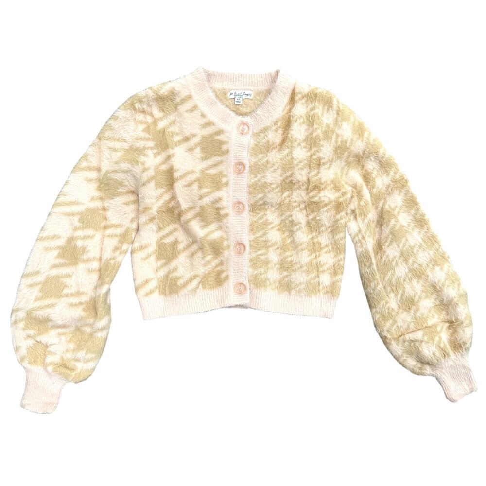 For Love & Lemons Cher Fuzzy Cardigan In Pink, Size Xs